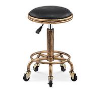 Vintage Adjustable Makeup Stool 5 Claw Metal Legs Low Bedroom & Beauty Salon Chair Height Adjustable Counter Bar Stool Size 32 * 32 * 50 64CM Color B