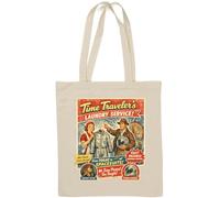 Vintage Advertisement for Time Traveler Laundry Service Natural Cotton Tote Bag White