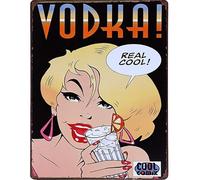 Vintage Advertising Wall Tin Plaque 20x15cm - Pub Shed Bar Man Cave Home Garage Office Kitchen Gift Metal Sign - 80's Vodka Spirit Alcohol Drink Real Cool Art Pop