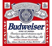Vintage Advertising Wall Tin Plaque Large Square 20x20cm Pub Shed Bar Man Cave Home Bedroom Office Kitchen Gift Metal Sign - Budweiser Bud Red Beer USA Lager Drink Drinking inspired