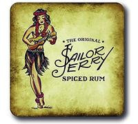 Vintage Advertising Wall Tin Plaque Large Square 20x20cm Pub Shed Bar Man Cave Home Bedroom Office Kitchen Gift Metal Sign - Retro Rustic Alcohol Drink Party Sailor Jerry Spiced Spice Rum inspired