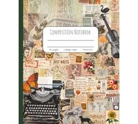 Vintage Aesthetic Composition Notebook: College Ruled, 110 Pages, 9.25" x 7.5" | Antique Style Minimal Notebook for School, College & Work, Patchwork