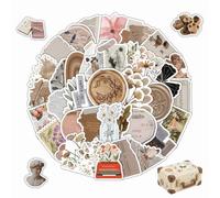 Vintage Aesthetic Scrapbook Stickers, 120 Pcs Waterproof Vinyl Stickers for Journals and Planners, Vinyl Stickers for DIY Crafts, Waterproof and Fade Resistant, Ideal for Notebooks, Laptops
