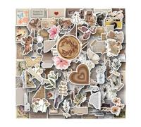 Vintage Aesthetic Scrapbook Stickers, 120 Pcs Waterproof Vinyl Stickers, Scrapbooking Supplies for DIY Crafts, for Travel Case, Laptop, Notebooks, Calendars, Sign