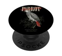 Vintage African Grey Parrot Bird Watching Nature Love Birds PopSockets Adhesive PopGrip