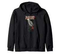 Vintage African Grey Parrot Bird Watching Nature Love Birds Zip Hoodie