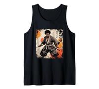 Vintage African Samurai Afro American Bushido Warrior Katana Tank Top