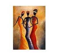 Vintage African Woman Portrait Oil Painting on Canvas Wall Art Poster and Print Picture for Living Room (30x50 cm(unframed))