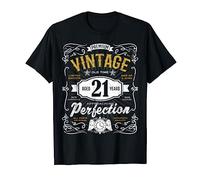 Vintage Aged 21 Years Retro Bday Gift For Him 21st Birthday T-Shirt