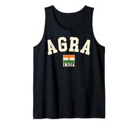 Vintage Agra India Indian Flag Souvenir Retro Graphic Tank Top