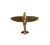 Vintage Aircraft Enamel Pin - 2.5cm x 3cm Bronze Spitfire-Style Airplane Badge - Aviation Lapel Pin for Clothes, Hats, Backpacks, Collectors, and History Enthusiasts