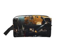 Vintage Aircraft Machinery Multifunctional Travel Toiletry Bag Daily and Fitness Storage Bag for Cosmetics Stationery and More