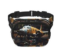 Vintage Aircraft Machinery Printed multifunctional waist bag, unisex trendy messenger bag, travel sports storage bag