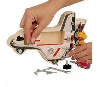 Vintage Aircraft Wooden Activity Board for Adults, Portable Fidget Panel with Spring Latches, Turnbuckles, and Slide Bolts - Fine Motor Skills and Focus