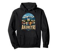 Vintage Akureyri Iceland Travel Souvenir Landmark Gift Pullover Hoodie