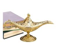 Vintage Aladdin Lamp - Classic and Rare Legend Aladdin Lamp, Alloy Table Decoration with Golden Genius Lamp Vase | Rare Arab Props Collectible, Classic