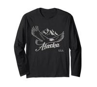 Vintage Alaska USA Mountains Eagle Long Sleeve T-Shirt