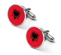 Vintage Albania Albanian Eagle Flag Shirt Cufflinks for Men Cuff Links Tie Father Husband Wedding Business 2.0cm