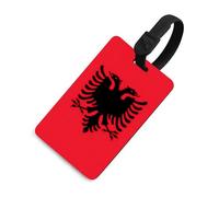 Vintage Albania Albanian Eagle Flag Travel Luggage Tags for Suitcases Baggage Handbag Label