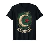 Vintage Algerie Shield Crescent Star Grunge National Pride T-Shirt