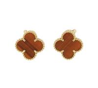 Vintage Alhambra Earrings Tiger'S Eye VCARD40500