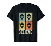 Vintage Alien Believe Sign Funny UFO For Alien Believers UFO T-Shirt