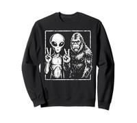 Vintage Alien Bigfoot Peace Sign Sasquatch Meme Sweatshirt