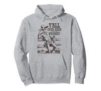Vintage Alien Cowboy Y'all Ever Been Probed Funny Western Pullover Hoodie