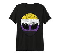 Vintage Alien Non Binary Flag Premium T-Shirt