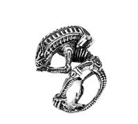 Vintage Alien Predator Finger Ring for Men Stainless Steel Biker Ring Punk Gothic Alien Skull Women Ring