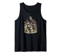 Vintage Alien Riding Bulldog Funny Sci Fi Retro UFO Dog Tank Top