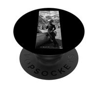 Vintage Alien Secret Agent Smoking Swiss Alps Art PopSockets Adhesive PopGrip
