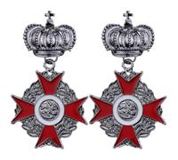 Vintage Alloy Brooch Pins 2pcs Silver for Suit and Bag | Firm Fixation, Elegant Simple Look, Royal Shield Pattern, Antique Jewelry Style for Men