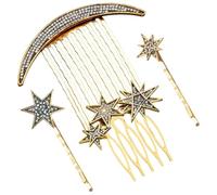 Vintage Alloy Star Hairpins Wedding Side Comb for Women