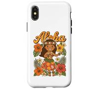 Vintage Aloha Hula Dancer Hawaii Tropical Hibiscus Floral Case for iPhone X/XS