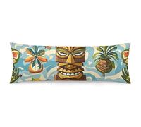 Vintage Aloha Tiki Pattern Body Pillow Pillowcase 20"x54" Lumbar Throw Pillow Covers with Hidden Zipper Breathable & Cozy Full Long Bodypillow Case Cover for Sleeping Bedroom Couch Sofa Decor