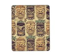 Vintage Aloha Tiki Pattern Mouse Pad with Non-Slip Rubber Base 7 x 8.6 in Mouse Mat with Stitched Edge Gaming Mousepad for Wireless Mouse Computer Laptop Home Office Desk Pad