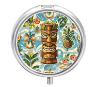 Vintage Aloha Tiki Pill Box Travel Pill Case for Purse Pocket
