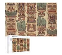 Vintage Aloha Tiki Puzzles for Adults Wooden Jigsaw Puzzle with Storage Box Personalized Exquisite Wooden Puzzle for Home Wall Decorative Puzzles&Relaxing Gifts 1000 PCS Pieces