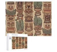 Vintage Aloha Tiki Puzzles for Adults Wooden Jigsaw Puzzle with Storage Box Personalized Exquisite Wooden Puzzle for Home Wall Decorative Puzzles&Relaxing Gifts 500 PCS Pieces