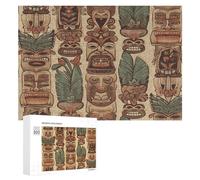 Vintage Aloha Tiki Puzzles for Adults Wooden Jigsaw Puzzle with Storage Box Personalized Exquisite Wooden Puzzle for Home Wall Decorative Puzzles&Relaxing Gifts 300 PCS Pieces