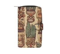 Vintage Aloha Tiki Wallet Multifunctional Wallets for Men Compact Wallet Purse Passport Bag