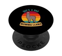Vintage Alpaca She's A Bad Momma Llama Mother's Day PopSockets Adhesive PopGrip