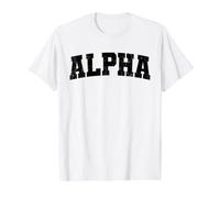 Vintage Alpha Distressed Bold Motivational Identity Value Graphic T-Shirt, Men, White, L