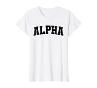 Vintage Alpha Distressed Bold Motivational Identity Value Graphic T-Shirt, Women, White, M