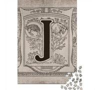 Vintage Alphabet J, Jigsaw for Adults, 1000 Pieces, 52x38cm/1000pcs | For quiet Christmas days, this adult jigsaw puzzle with 1000 pieces works as both a festive gift and an indoor activity.