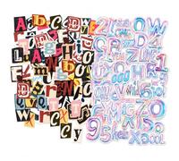 Vintage Alphabet Stickers Set for Scrapbooks & Journals - 104pcs Waterproof Self-Adhesive Letters, Numbers, Phrases with Metallic Rainbow & Retro Designs for DIY Crafting & Party Decoration
