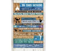 Vintage Aluminium Metal Sign In This House We Love Each Other Novelty Wall Art for Home Kitchen Bathroom Parlor Wall Decor 12x16 Inch