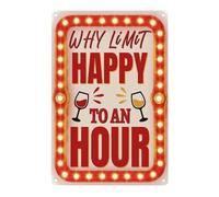 Vintage Aluminum Metal Signs, Why Limit Happy to An Hour Bar Signs for Home Bar, Basement Decor for Home Pub Club Garage Man Cave Tin Sign 12"x8"