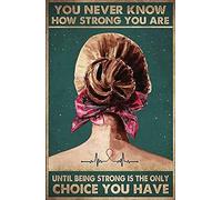 Vintage Aluminum Sign Girl you never know how strong you are until being strong is the only choice you have Print Perfect, Ideas On Xmas, Birthday, Home Decor, Man cave Decoration 14x20cm